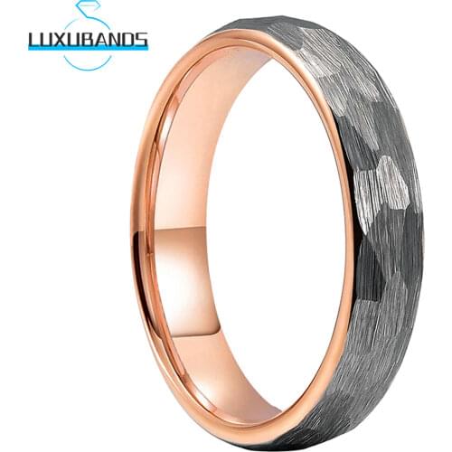 Womens Mens 8MM Wedding Rings Two Grooves Meteorite Wood Inlay Polished Finished Comfort Fit