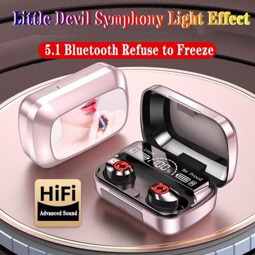 ZUIDID Little Devil Bluetooth 5.1 Earphones Charging Box Wireless Headphone 9D Stereo Sports Waterproof Headsets Microphone