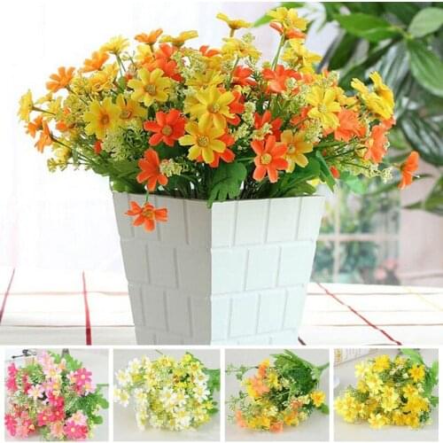 1 Bouquet 28 Heads Artificial Mini Daisyed Silk Cloth Flower Sweet Wedding Party Decor For Home Desktop Decoration Accessories