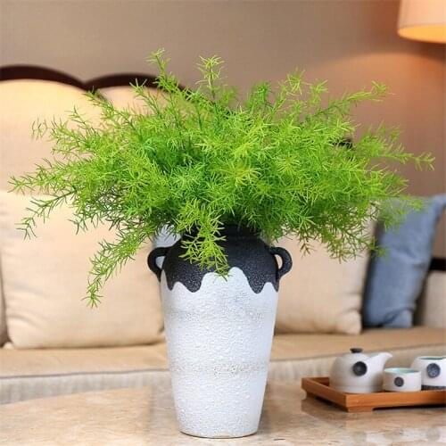 1pcs fake Artificial Plant Green Leaf Plants Plastic Potted Bonsai Leaves Garden For Home Wedding Plastic Leaf Decor Fake Leave