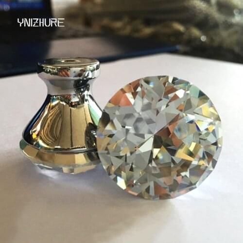 10pcs 30mm Modern Continental Simple Crystal Diamond handle small hole handle Hardware cabinet drawer wardrobe door put hand