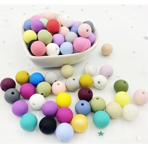 100pcs 12mm Silicone Beads Baby Teething round Beads Silicon Teether BPA Free Bracelet necklace kids Pacifier Chain DIY toys