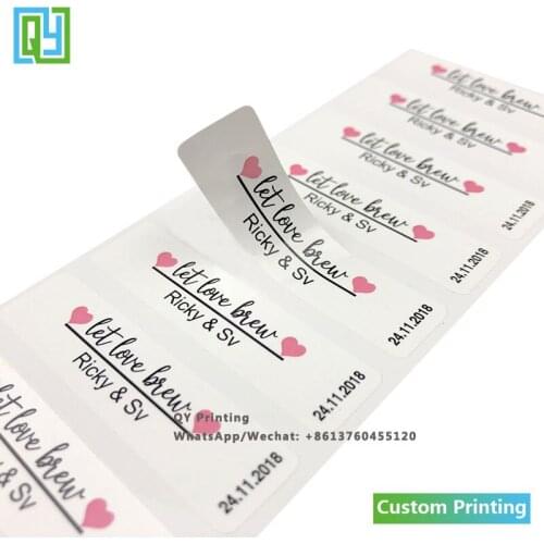 1000pcs 60X15mm free shipping custom printing rectangle shape labels glossy lamination stickers label