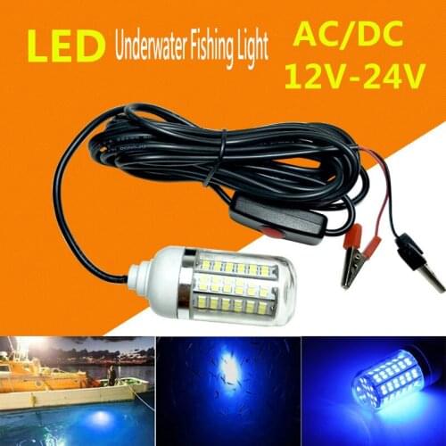 108PCS 2835 LED Underwater Fishing Light DC12-24V Waterproof 5M Fishing Lamp Lures Fish Finder Lamp Attracts Prawns Squid Kril