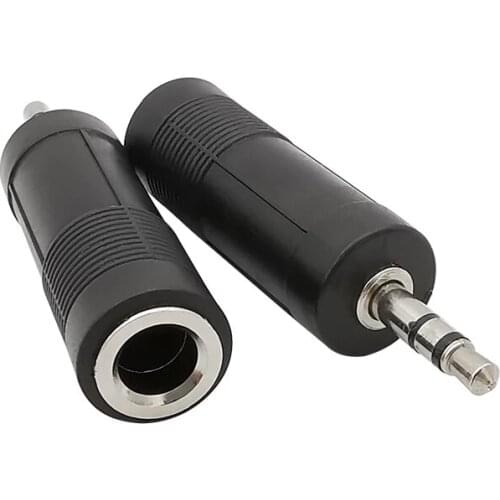 2/5Pcs Audio Converter Connector 3.5mm Male Plug to 6.5mm Female Socket Stereo Audio Mic Adapter Converter for Mobile Phone
