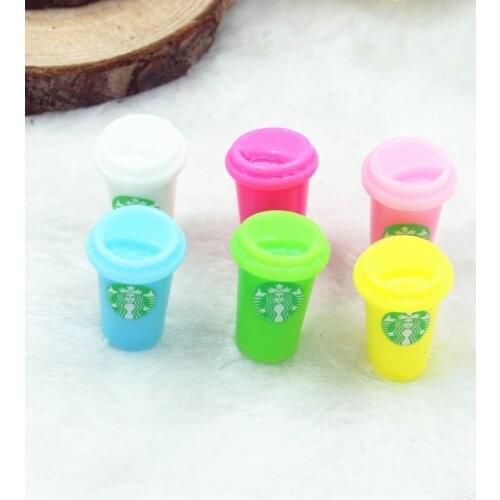 30pcs/lot kawaii resin coffee cup resin cabochons accessories mix colors