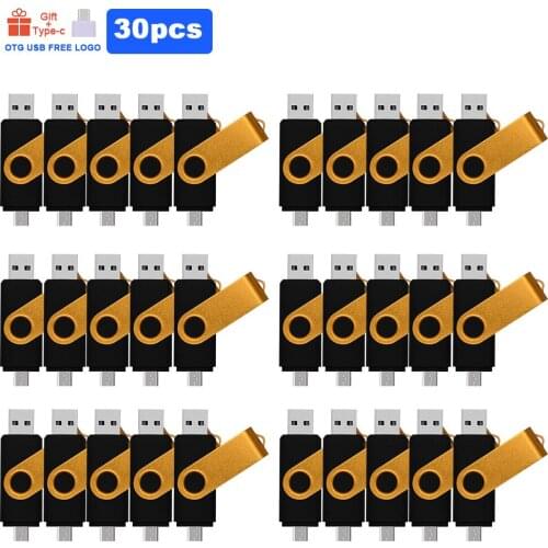 30pcs/lot OTG Usb Flash Drive Real Capacity Colorful Waterproof 4GB 8GB 16GB 32GB 64GB Memory Usb Stick 2.0 Pendrive for Android