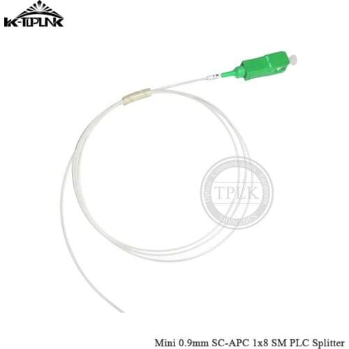 5pcs Mini 0.9mm SC-APC 1x8 SM PLC Splitter SM Steel Tube SC/APC 8 Ports Fiber Optic PLC Splitter FTTH accessories In Line