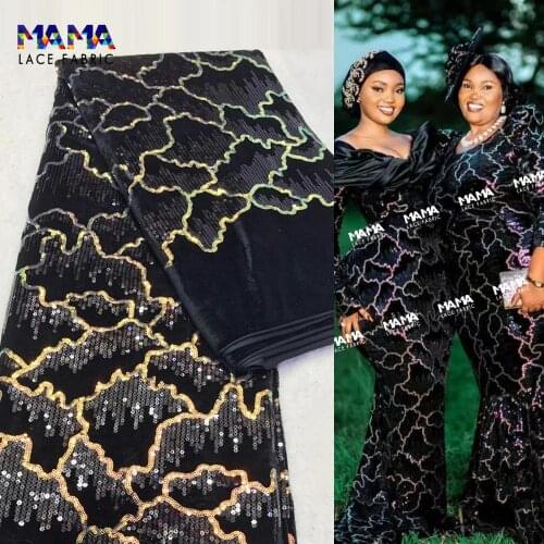 5 Yards Senegal Nigerian Sequins Muslin Lace Noble Embroidered Seuqined Velvet Lace African Tulle Bride Or Bridesmaid Material