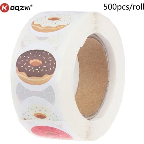 500pcs/roll Donuts Thank You Sticker For Seal Labels Gift Packaging Stationery New