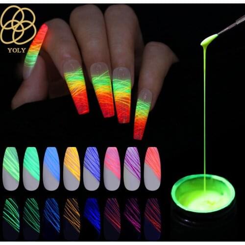 7ml nail polish luminous brushed glue nail art painted luminous stretch brushed glue phototherapy spider glue nail art decor