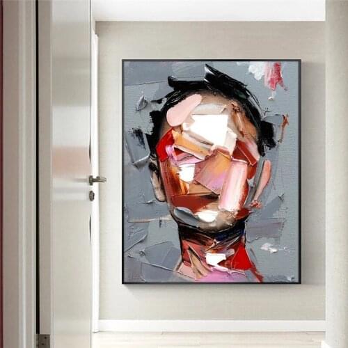 Abstract Painting on Canvas Nordic Girl Face Poster and Print Wall Art Decorative Picture for Modern Living Room Home Decor