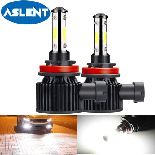 2PCS 4 Sides 14400LM H7 H4 Led H11 Car Headlight Bulbs 6000K H8 H9 HB3 9005 HB4 9006 48W 3D 360 Degree Automotive Fog Lights 12V