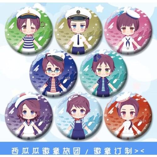 Axis Powers Hetalia Cute badge 58mm Brooch Iron Button on backpack