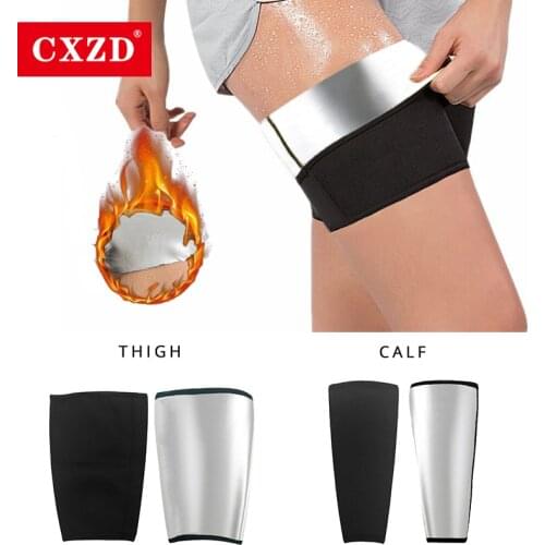 CXZD New Womens Sweat Sauna ion coating Thermo Thigh Control Slim Armbands Calf Control Shapers Set Sweat Sauna Fitness