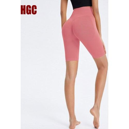 HGC Seamless Sports Short Women High Waist Hip Lifting Squat Proof Booty Scrunch Elastic GYM Leggings Fitness Bermuda Shorts