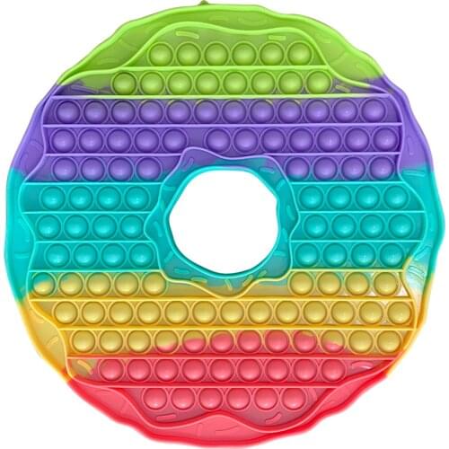 Donut Push Bubble Fingertip Toys Fidget Toy Anti-Stress Set Stress Reliever Squeeze Crafts Adults Children Silicone Toys