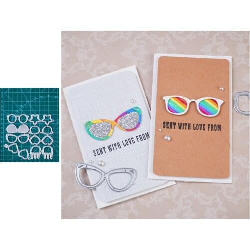 InLoveArts Sunglasses Metal Cutting Dies Cute Girl Boy Eyeglass Scrapbooking Paper Craft Mould Blade Punch Die Cut Stencils DIY