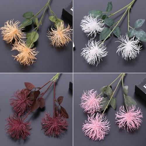 Simulation Sea Urchin Plastic Flower Chrysanthemum Branch Wedding Decoration Flower Arrangement Material