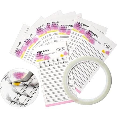 10pcs Eyelash Extension Storage Card Premade Fans Grafting Eyelash Strip Stand Lashes Sticker Tray Individual Eyelash Pallet