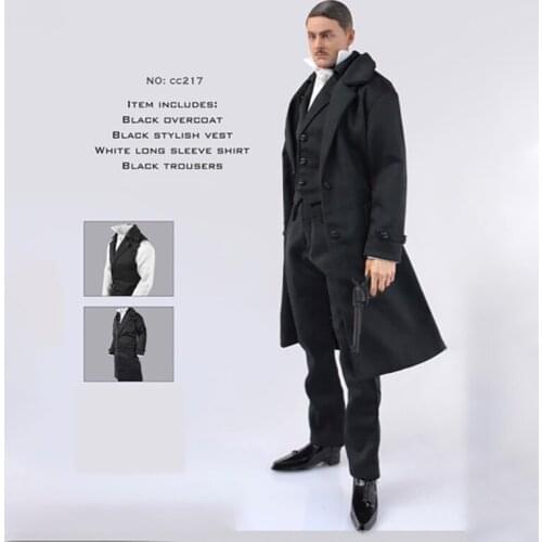 1/6 Soldier Costume 12 Inch Gothic Soldier Costume Set 4-piece Mens Suit Set 12 Inch Soldier Costume