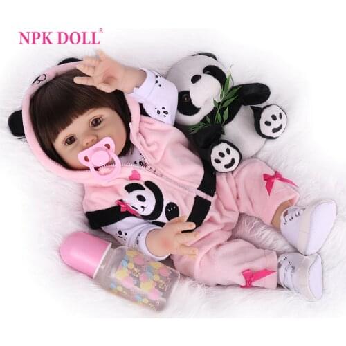 NPKDOLL Bebe Reborn Doll Lifelike Vinyl Body Baby Doll Adorable Boneca Reborn Toys For Children Girl
