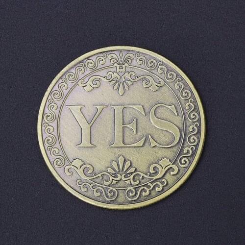 YES NO Coin Make Decision Commemorative Badge Double Sided Embossed Plating Collection old coins New Year Gift
