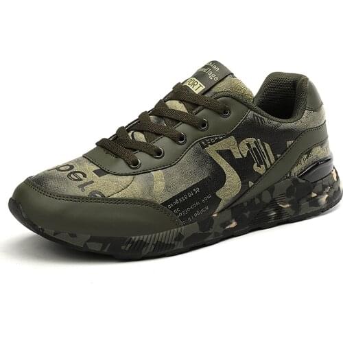 Mens Camo Lace Up Flats Sneakers Sport Shoes Casual Camouflage Breathable Shoes Unisex Army Boys