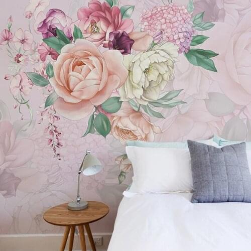 Custom Flower Large Mural Pastoral Living Room Dining Room Bedroom Sofa Background Wall Decor Painting Wallpaper For Walls 3D