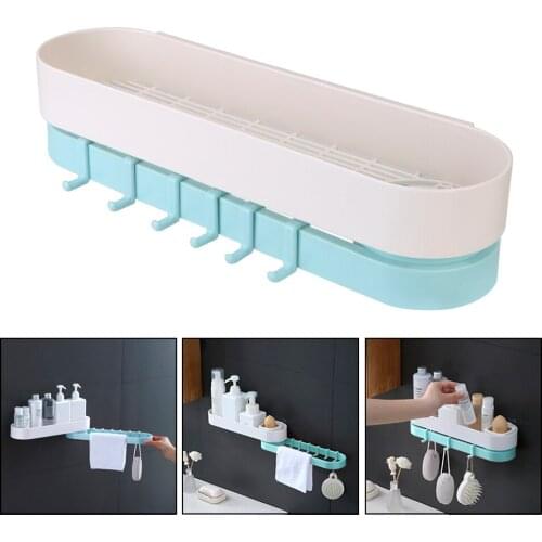 Organizer Wall Mounted Type Bathroom Accessories Shampoo Shower Shelf Holder Corner Shower Shelf Kitchen Storage Rack Punch-Free
