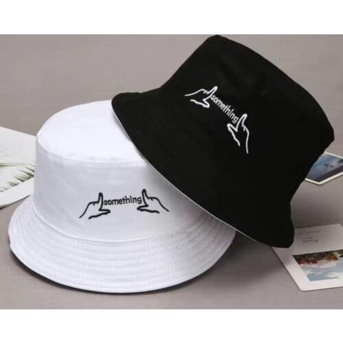 Unisex Cotton Bucket Hats Women Summer Sunscreen Panama Hat Men Solid Color Sunbonnet Fedoras Outdoor Fisherman Beach Cap Black