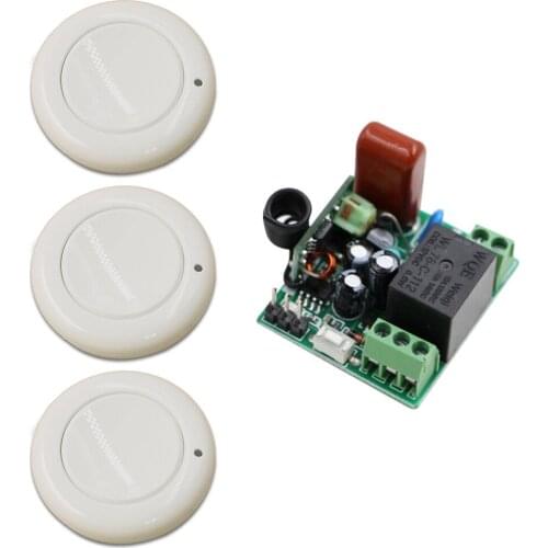 Popular Wireless 1 CH 220V Mini Lamp Remote Control Switch Receiver with White Transmitter for Smart Home Easy to Take