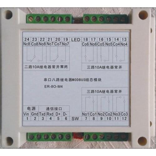 RS485, RS2328 serial relay (10A) modbus industrial configuration IO module