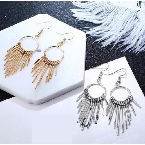 Tassel Earrings Korean Fashion Sweet Temperament Earrings For Women Drop Earing Gold Silver Color Earings Jewelry J516