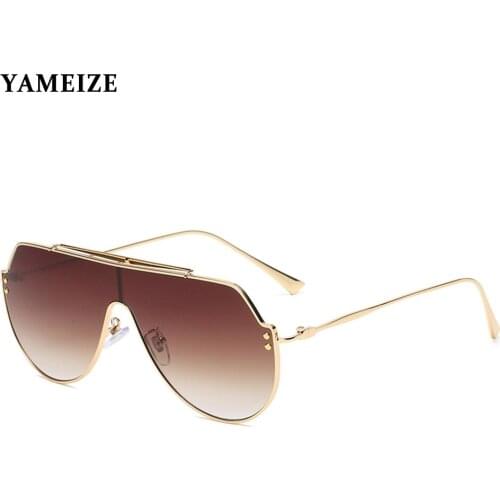 YAEMZEI Oversized Flat Top Sunglasses Men Pilot Sun Glasses Women Luxury Brand Design Big Frame Vintage Gradient Shades UV400