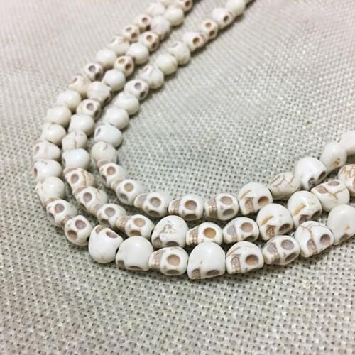 STENYA multiColor Skull Gem Natural Stone Howlite Spacers loose Beads Men Bracelet Making Jewelry Findings Tridacna Accessories