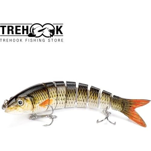 TREHOOK 13.5cm 19g 8-Segment Sinking Wobbler Fishing Lure Artificial Hard Bait for Pike Crankbaits Fishing Tackle Lures Swimbait