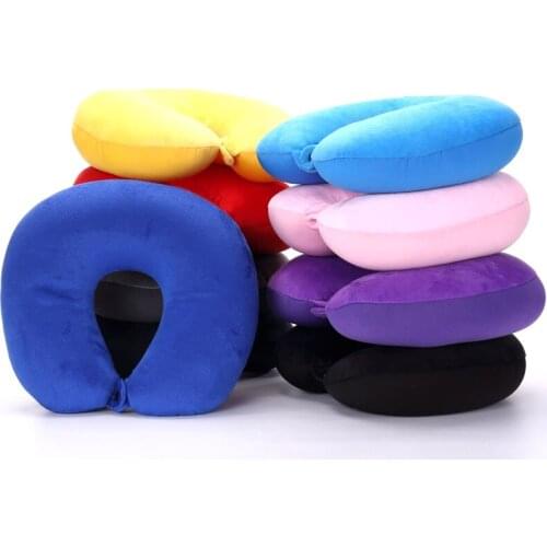 U Shaped Travel Pillow Particles Neck Car Plane Pillows Soft Cushion Home Outdoor Textile SCIE999