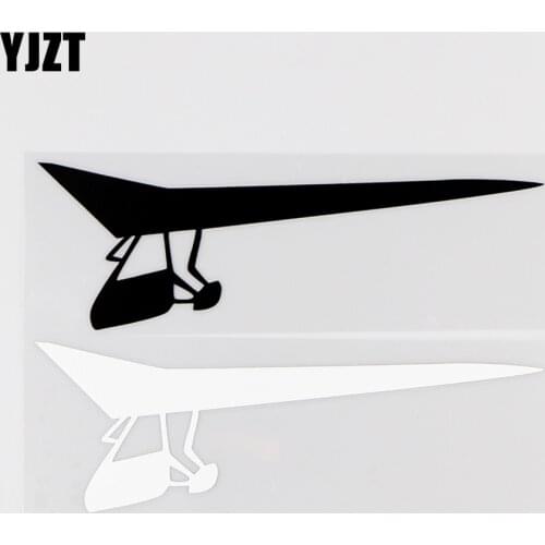 YJZT 15.8X5CM Ultralight Aircraft Personality Vinyl Car Decal Stickers Aircraft Pilot Black / Silver 10A-0017