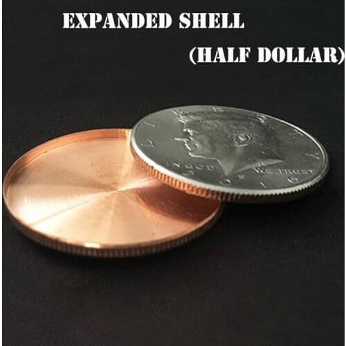 1pcs Expanded Shell (head, Half Dollar) Magic Tricks Close Up Magia Coin Appear/Vanish Magie Mentalism Illusions Gimmick Prop
