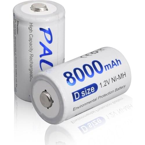 Palo 100% Original Rechargeable D Battery 8000mah d Battery Rechargeable for Water heater