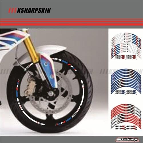12 X Thick Edge Outer Rim Sticker Stripe Wheel Decals FIT BMW G310R 17'' motorcycle wheel stickers