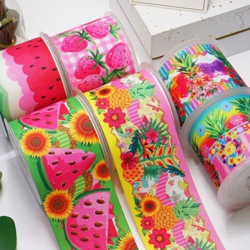 Free shipping 3 Inch Cartoon Printed Grosgrain Ribbon Craft Supplier 52998