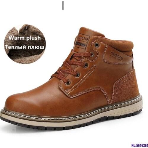 New Winter Men Snow Boots Outdoor Waterproof Men Sneakers Plush Warmth Men Boots Winter Men Hiking Boots Men Shoes Size 40-47