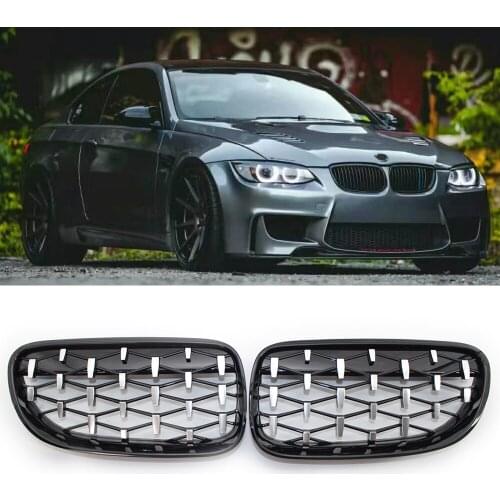 A Pair BMW 3 Series E92 E93 M3 2006-2013 Diamond Grille Meteor Style Front Bumper Grill Car Styling Auto Accessories