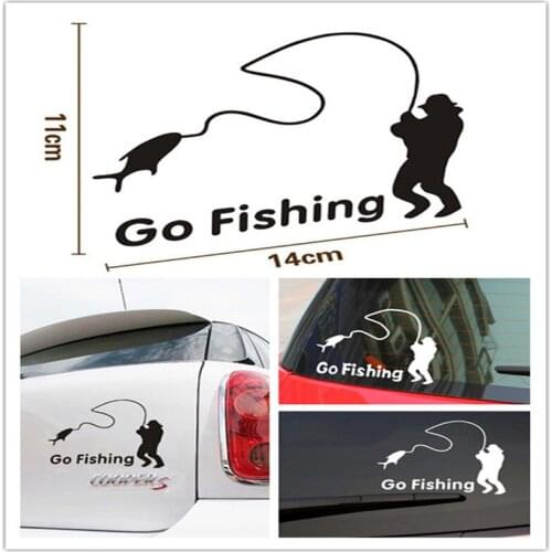 Hot Selling! 1pc Go Fishing Car Sticker Reflective Tape Waterproof Car Stickers and Decals for Rear Windshield