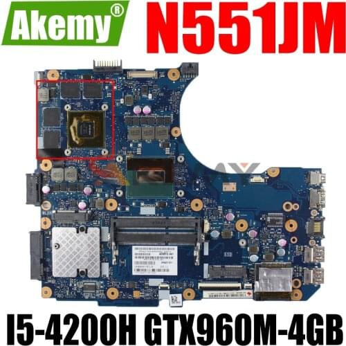 AKEMY N551JM Laptop Motherboard For ASUS ROG N551JW N551J G551JW G551JM G551J Original Mainboard I5-4200H GTX960M-4GB GTX950M