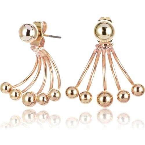 Fashion Geometric Sector Round Metal Stud Earring For Women Double Side Irregular Earring Female Jewelry Party Gift Drop Shiping
