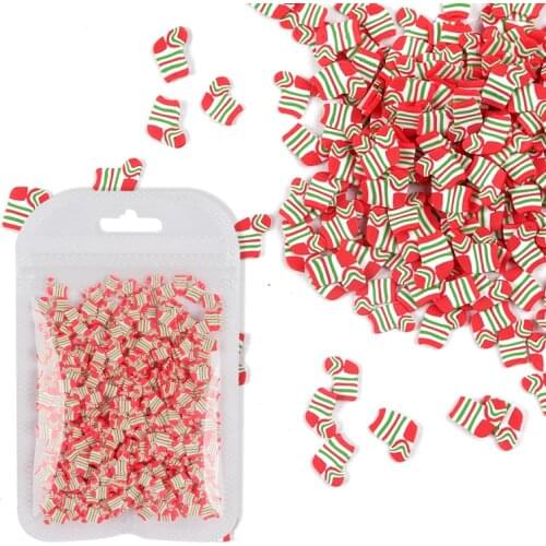 New Years Nail Art Slice Decoration Acrylic Beauty Polymer Clay Manicure Accessories For Christmas Nail Art Design