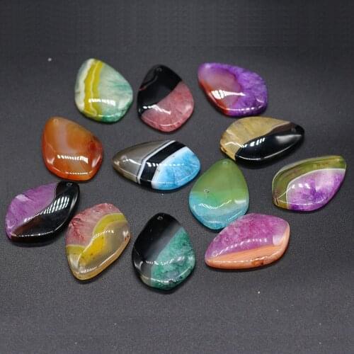 Natural Stone Geometry Shape Pendant High Quality Pendant DIY for Necklace Accessories or Jewelry Making Size 30x45 mm